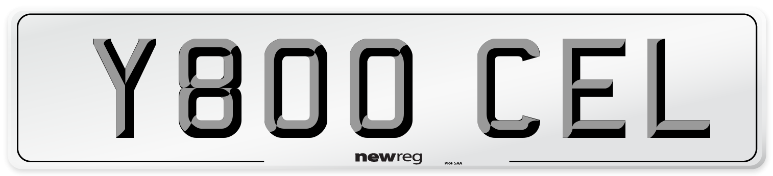 Y800 CEL Number Plate from New Reg